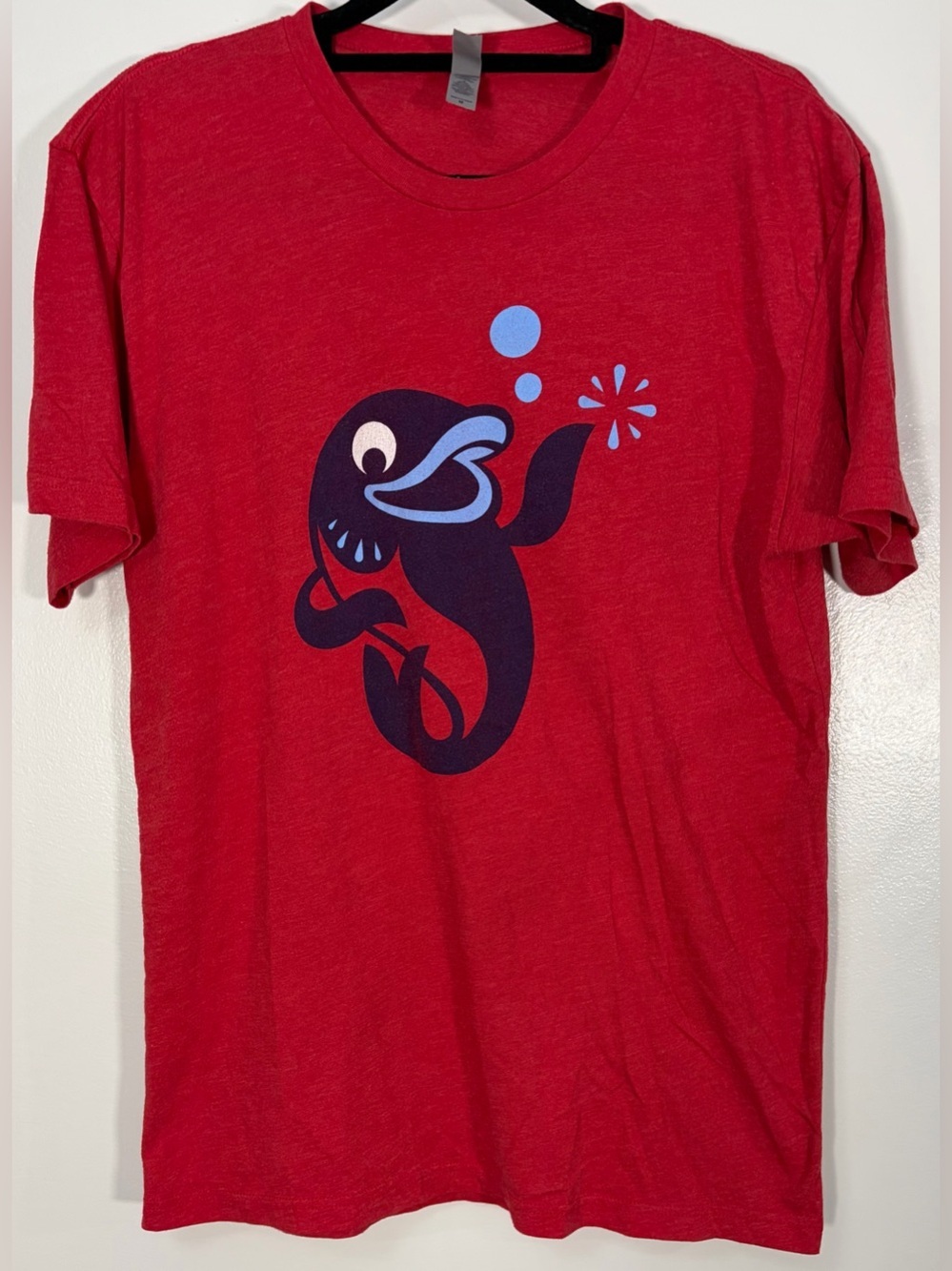 Next Level Apparel Red Crewneck Tee with Center Tag